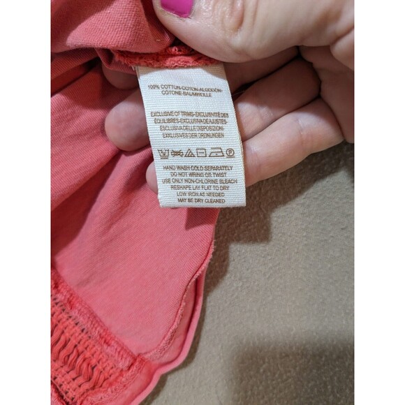 Free People Women Dark Pink Boho Crochet Detailing Long Sleeve Henley Top Size S - Picture 9 of 11